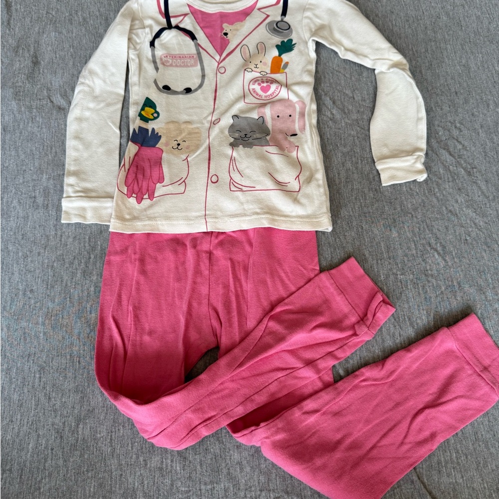GAP Kids Doctor Cream and Pink Pajama Set
